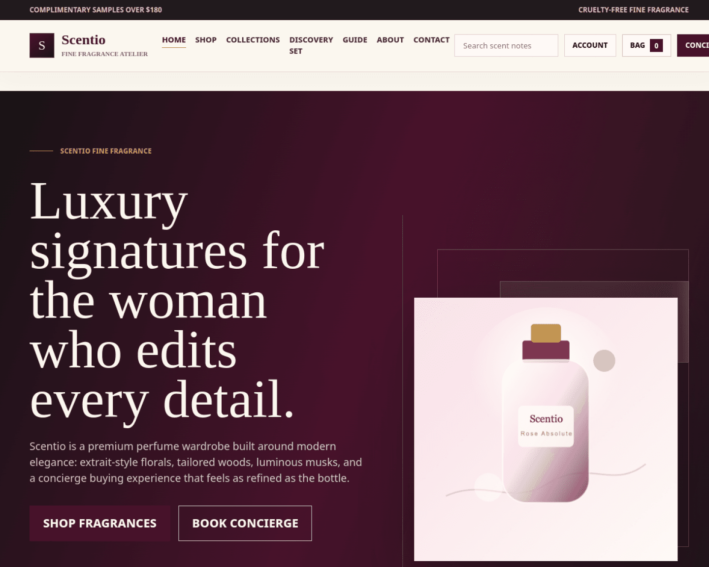 Scentio ecommerce boutique