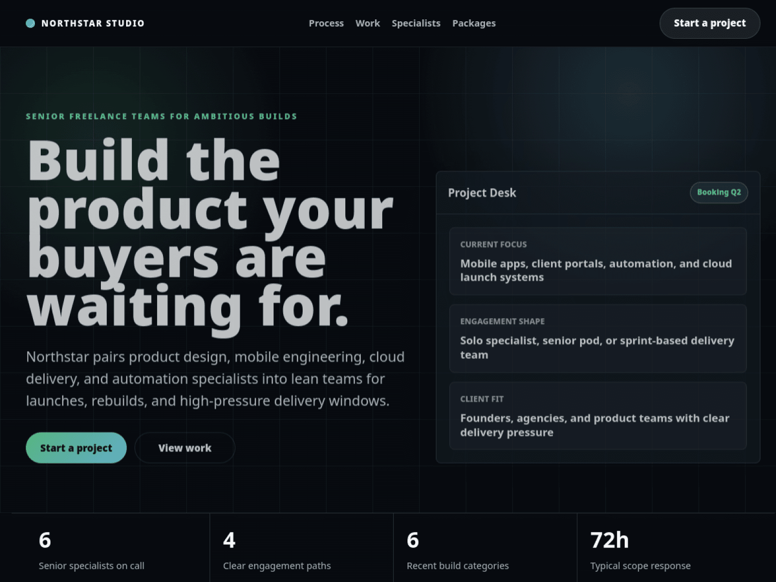 Landing page Northstar