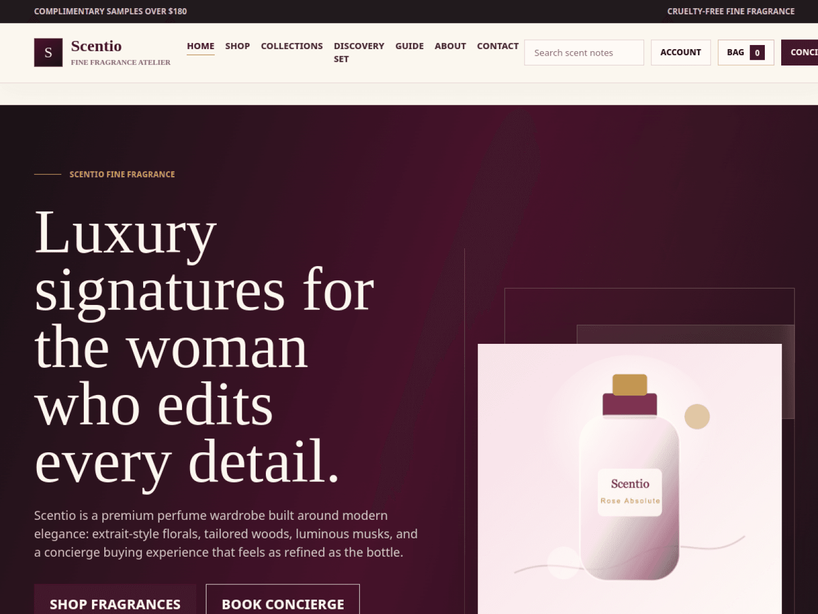 Ecommerce boutique Scentio