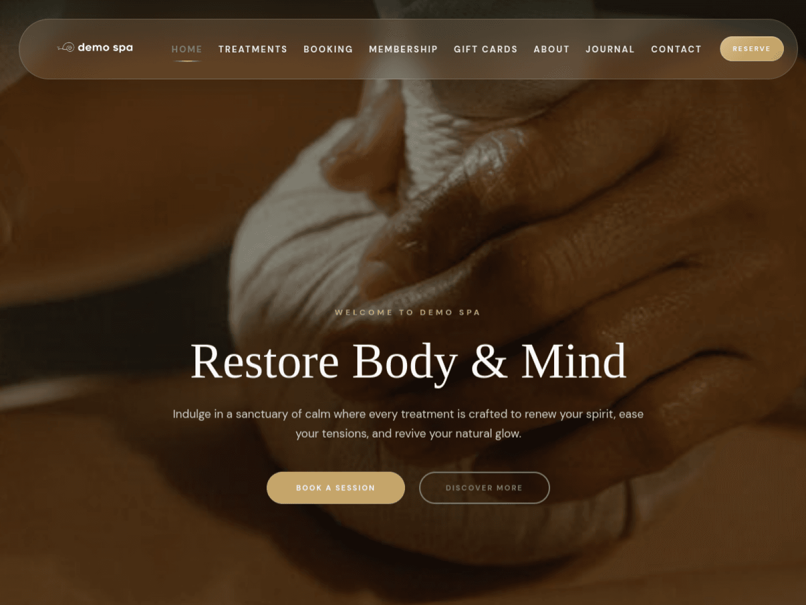 Demo spa booking Serene
